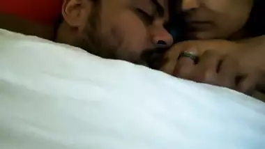 Licking and tickling boobs of beautiful GF