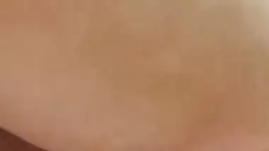 Beautiful girl fingering and peeing in bathroom.