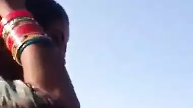 Desi girls showing off their tits in the desert