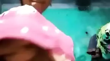 Desi teeny exposes big XXX boobs and plays with them in a sexy way