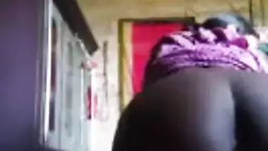 Village chick hikes up dress to reveal her XXX ass and pussy online